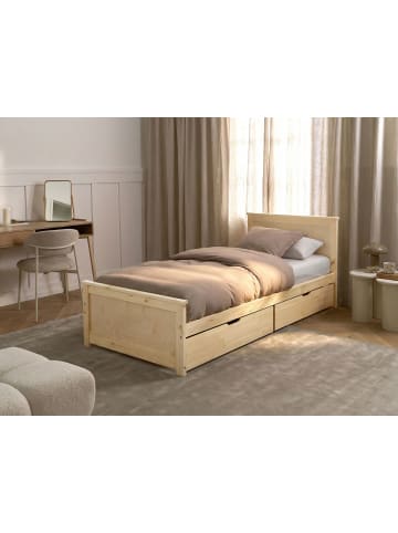 Beliani Einzelbett DAUPHIN in Braun - (W) 99 x (H) 82 x (L) 206 cm