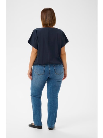 KAFFE curve Bluse kurzarm KCnana Loose fit in Midnight Marine