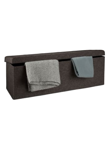 relaxdays Faltbare Sitzbank in Braun - (B)114 x (H)38 x (T)38 cm