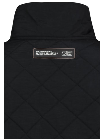 Sublevel Fleecejacke mit gestepptem Oberteil hoher Kragen in Dunkelbraun