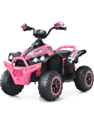 COSTWAY 12V Elektro Mini Quad mit Musik in Rosa