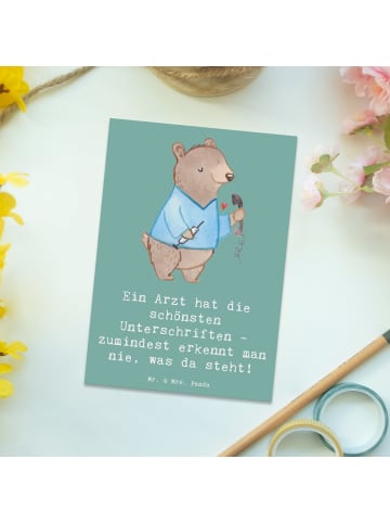 Mr. & Mrs. Panda Wanddeko Arzt Unterschrift mit Spruch in Meeresbrise