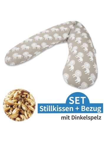 Theraline Stillkissen Das Original mit Dinkelspelz-Füllung in grau,motiv