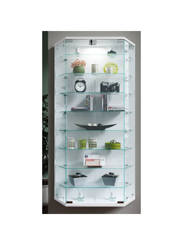 ebuy24 Vitrinenschrank BenilaXL Türen Weiß 83 x 17 cm