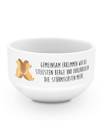 Mr. & Mrs. Panda Schüssel Igel händchenhaltend mit Spruch in Weiß