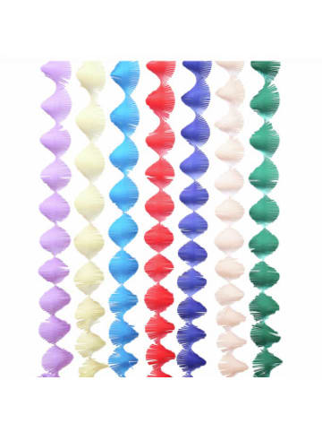 Rico Design Nonbook - Krepp Girlanden, Magic Rainbow, FSC MIX, 7 Stk, 17,5 cm x 3 m, inkl.