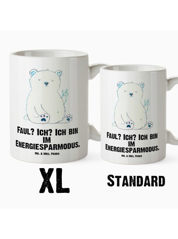 Mr. & Mrs. Panda Tasse Eisbär Faul mit Spruch in Weiß
