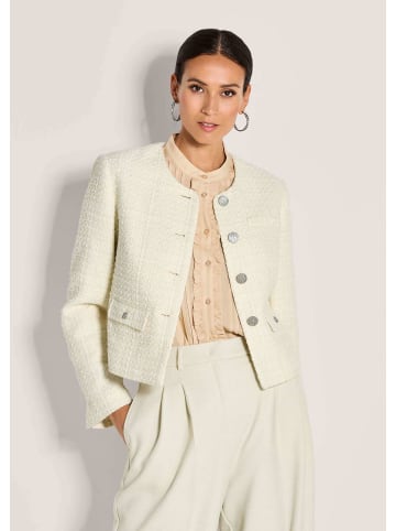 MADELEINE Eleganter Tweed-Kurzblazer mit Metallknöpfen in wollweiß