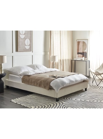 Beliani Doppelbett ROANNE in Beige/Braun - (W) 150 x (H) 29 x (L) 213 cm