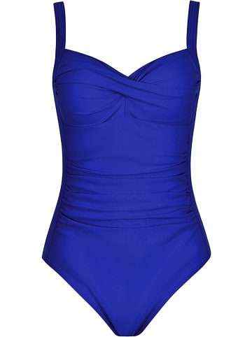 COFI 1453 Eleganter Blauer Badeanzug mit V-Ausschnitt in Blau