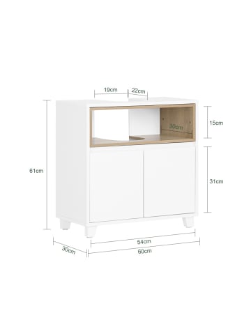 SoBuy Unterschrank in Mattweiß - (W) 30 x (H) 61 x (L) 60 cm