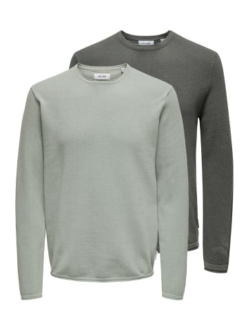 ONLY & SONS Pullover Felix in Grau / grün