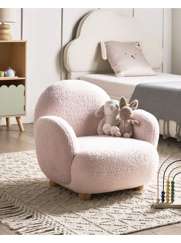 Beliani Kindersessel HEM in Rosa/Braun - (W) 64 x (H) 55 x (L) 55 cm