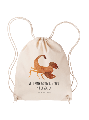 Mr. & Mrs. Panda Sportbeutel Sternzeichen Skorpion mit Spruch in Creme