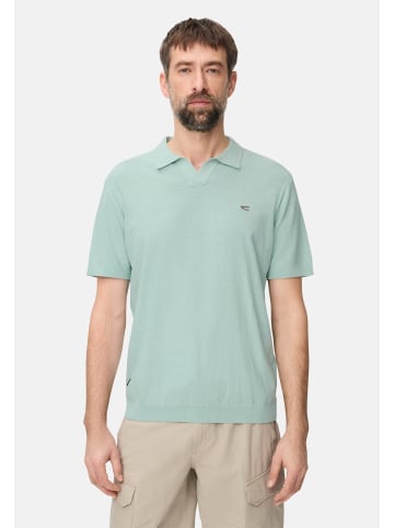 Camel Active Meliertes Kurzarm Poloshirt aus Baumwolle in Ozeangrün