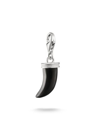 Thomas Sabo Charm-Anhänger Zahn Obsidian Original in silber, schwarz