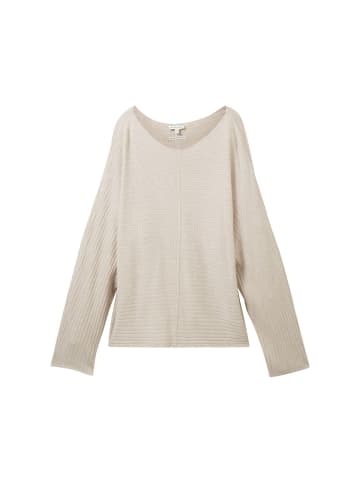 Tom Tailor Pullover STRUCTURED BATWING in Beige