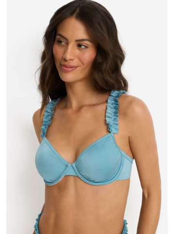 LASCANA Bügel-Bikini-Top in grau-blau