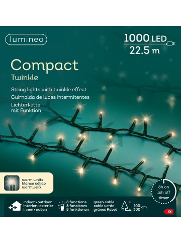 LUMINEO Lichterkette Compact Twinkle 1000 LED 22,5 m in warm weiß