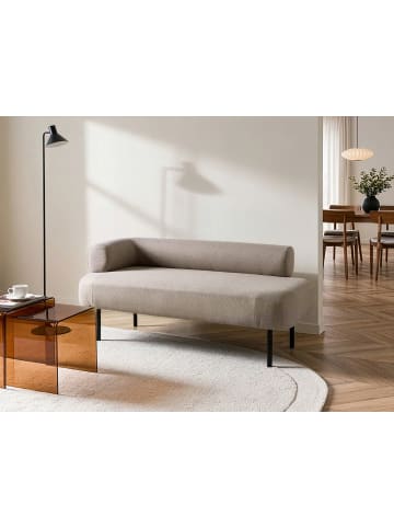 Beliani Chaiselongue MIRMANDE Beige/Schwarz - (W) 153 x (H) 65 x (L) 70 cm linksseitig