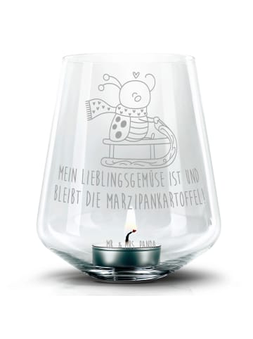 Mr. & Mrs. Panda Kerzenhalter Smörle Rodeln mit Spruch in Transparent