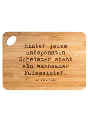 Mr. & Mrs. Panda Holzbrett Spruch Bademeister schützend mit Spruch in Braun