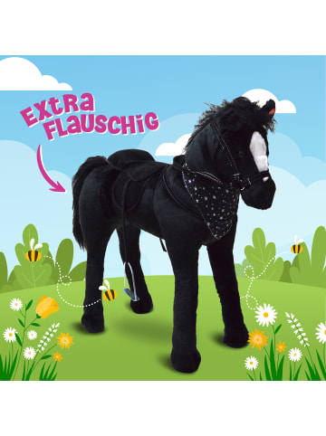 Pink Papaya Stehpferd für Kinder " 75 cm Polly Spielpferd " in Schwarz/Schwarz