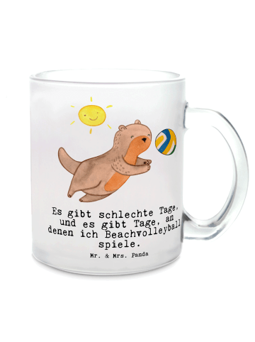 Mr. & Mrs. Panda Teetasse Otter Beachvolleyball mit Spruch in Transparent