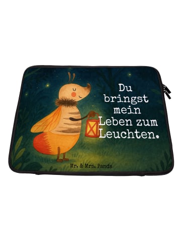 Mr. & Mrs. Panda Laptop Tasche Glühwürmchen Design mit Spruch in Weiß