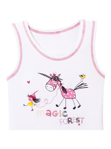 Erwin Müller Baumwolle, Single-Jersey Mädchen-Unterhemd 3er-Pack in pink/weiß