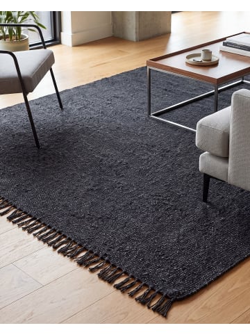Geflochtener Teppich SINANKOY in Schwarz - (W) 200 x (L) 300 cm