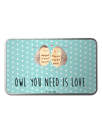 Mr. & Mrs. Panda Küchenbehälter Eulen Liebe mit Spruch in Türkis Pastell