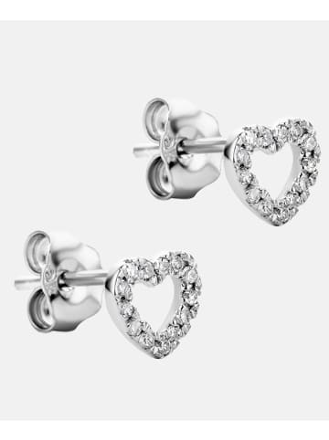 Diamant L'éternel Ohrstecker aus 375 Weißgold mit Diamant Herz-Design