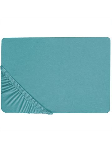 Beliani Bettlaken HOFUF in Blau - (W) 90 x (H) 25 x (L) 200 cm