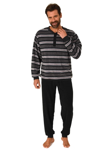 NORMANN Frottee Schlafanzug lang Bündchen - 81413 in türkis