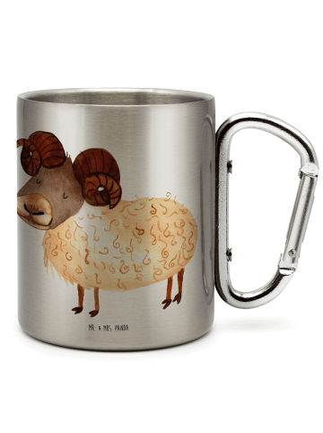 Mr. & Mrs. Panda Thermo Kaffeebecher Sternzeichen Widder ohne Sp... in Silber