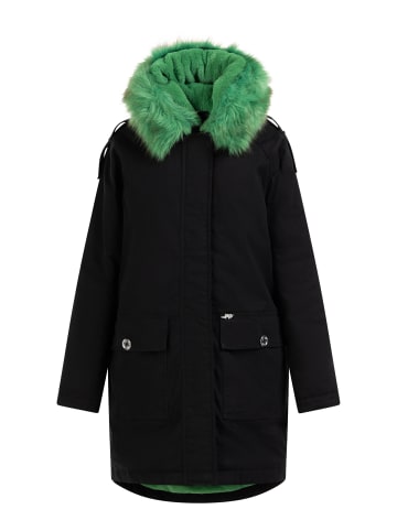 myMo Winterparka in Schwarz Grün