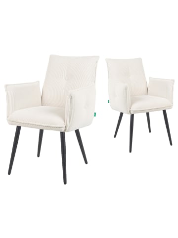 DUBI Möbel 2er-Set: Esszimmerstuhl Mika-Ayla in Creme - (B)60 x (H)88 x  (T)63 cm