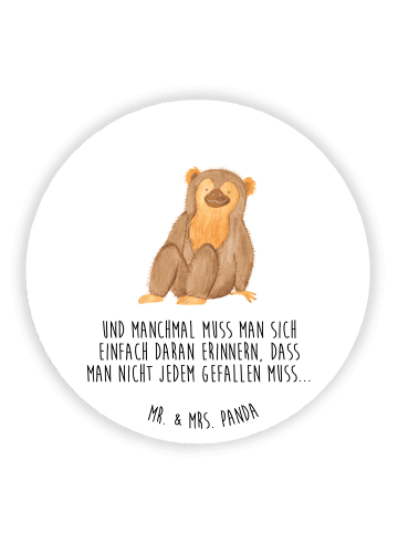 Mr. & Mrs. Panda Rund Magnet Affe mit Spruch in Weiß