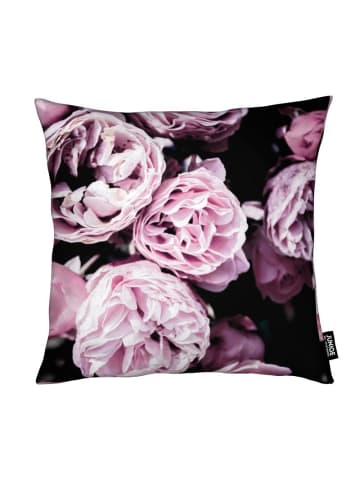 Juniqe Kissen "Pink Flowers III" in Grau & Rosa