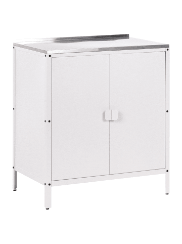 Beliani Gartenküche VILAMA in Weiß/Silber - (W) 80 x (H) 90 x (L) 50 cm