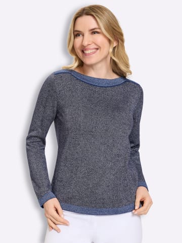Sieh an! Langarm-Pullover in marine-royalblau