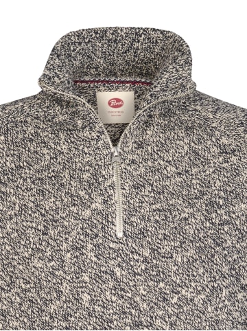 Petrol Industries Melierter Strickpullover mit Zipkragen oakford in Blau