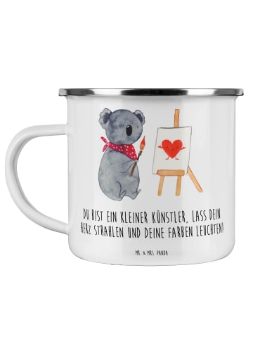 Mr. & Mrs. Panda Emaille Tasse Die Freude an der Kreativität ent... in Weiß