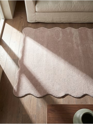 KADIMA DESIGN Hochflorteppich Uni Antirutsch weich wohnlich Wohnzimmer gemütlich in Puderrosa