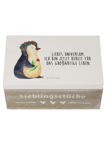Mr. & Mrs. Panda Geschenkbox Pinguin Blumen mit Spruch in Weiß