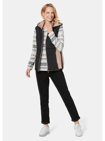 GOLDNER Sportive Weste mit vielen Details in schwarz / beige