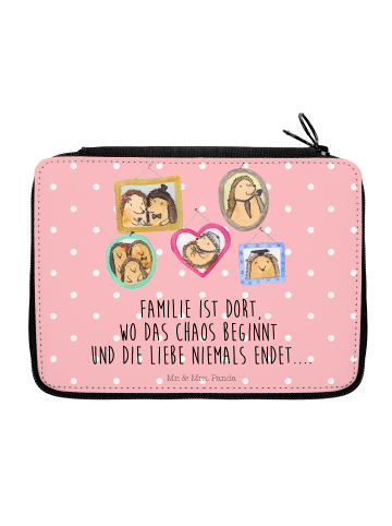 Mr. & Mrs. Panda Federtasche Igel Familie mit Spruch in Rot Pastell