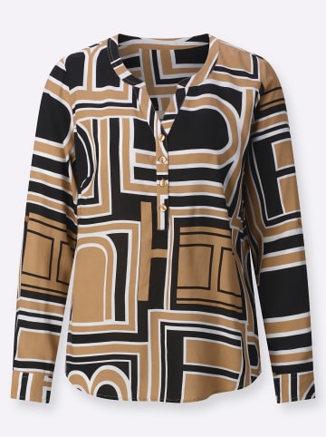 WITT WEIDEN Druckbluse in camel-schwarz