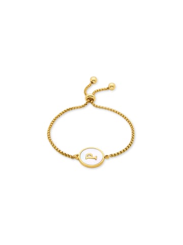 Luxenter bracelet in white mother-of-pearl and 18k gold-plated - Alphabet